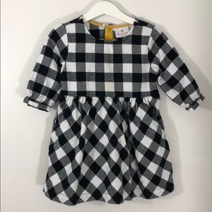 Hanna Anderson Buffalo Plaid Black and White Dress